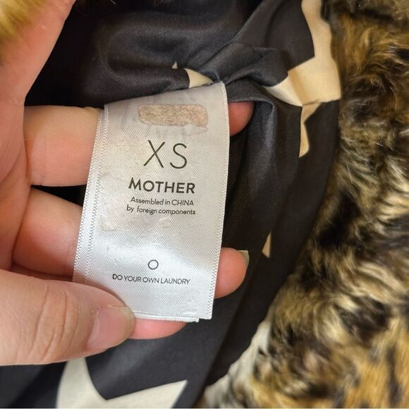 MOTHER Leopard Print Faux Fur The Boxy Crop Jacket Sz XS Streetwear Glam Chic - Picture 9 of 10